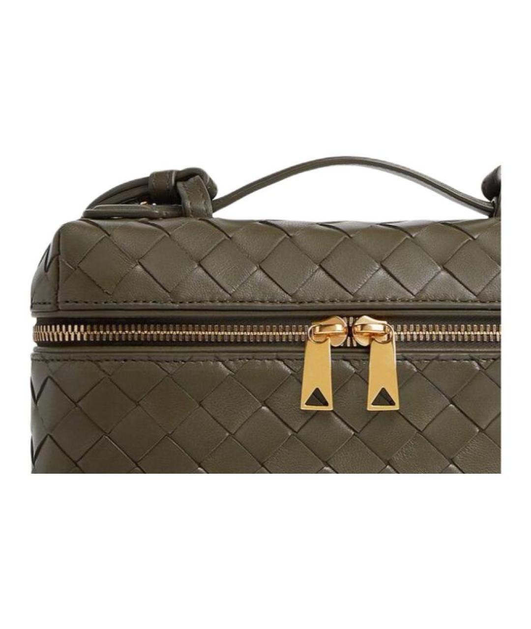BOTTEGA VENETA Хаки кожаная сумка через плечо, фото 5