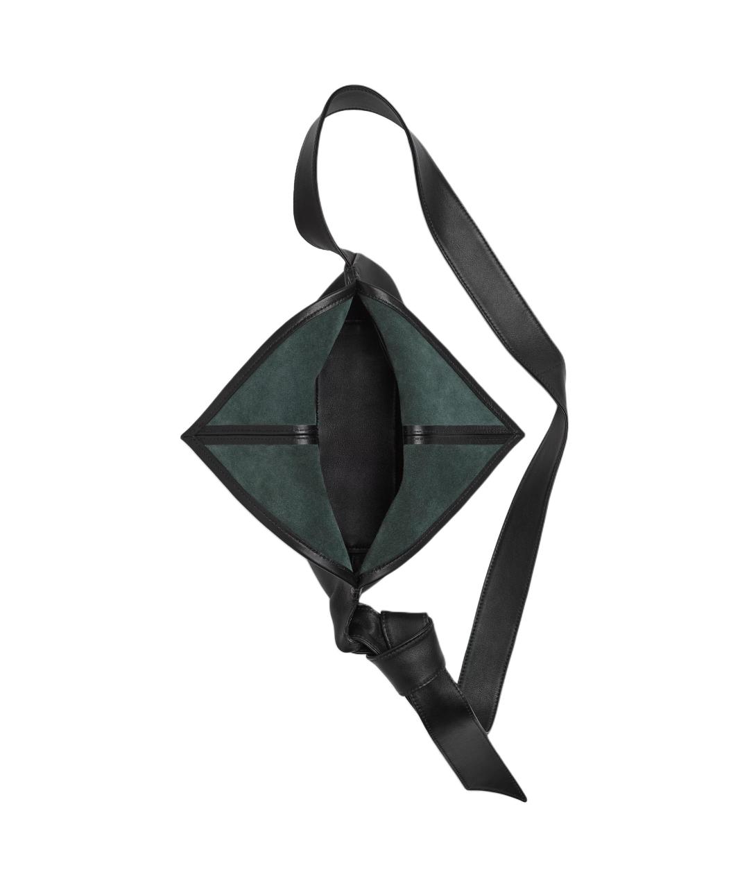 BOTTEGA VENETA Черная кожаная сумка через плечо, фото 5