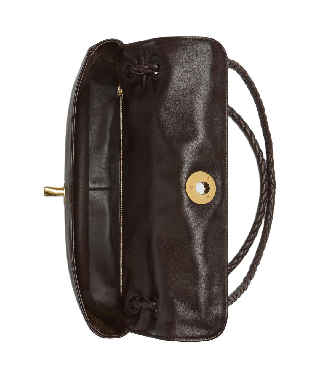 BOTTEGA VENETA Коричневая кожаная сумка через плечо, фото 4