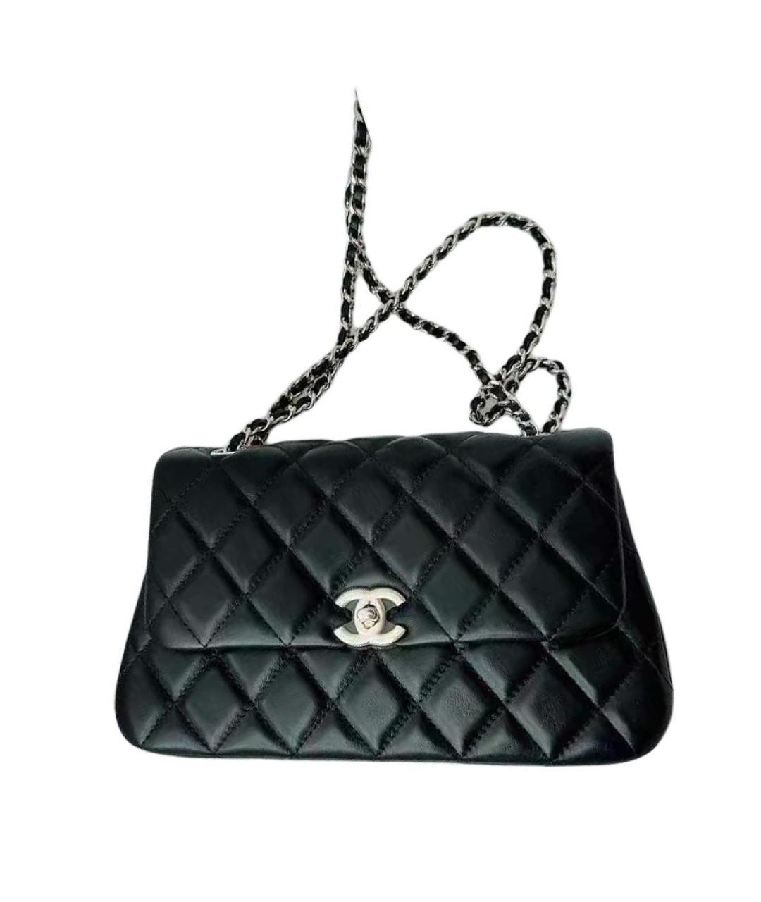 CHANEL Черная кожаная сумка через плечо, фото 2