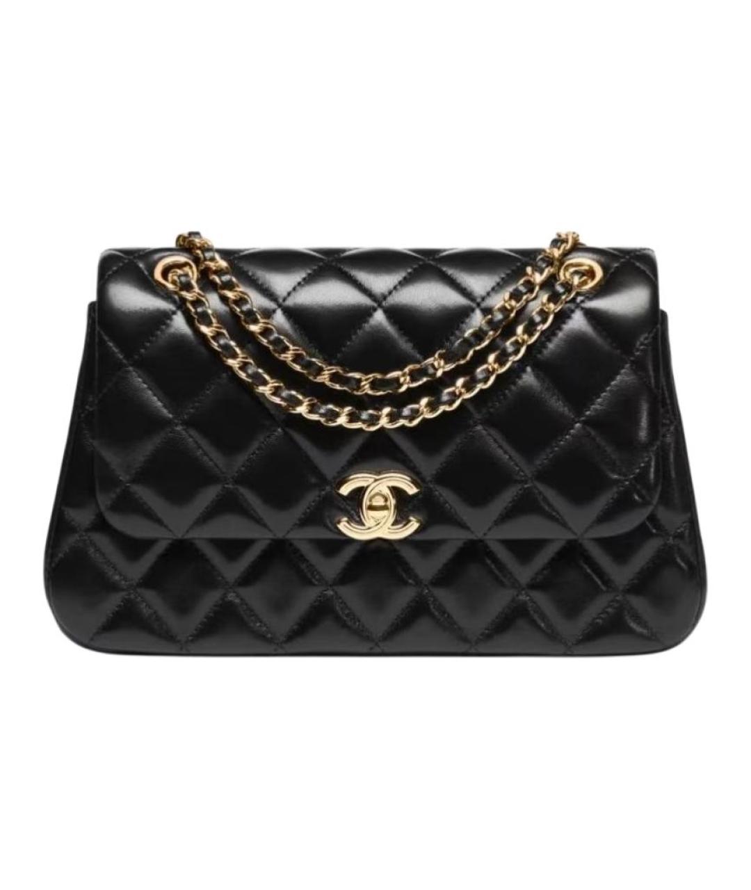 CHANEL Черная кожаная сумка через плечо, фото 1