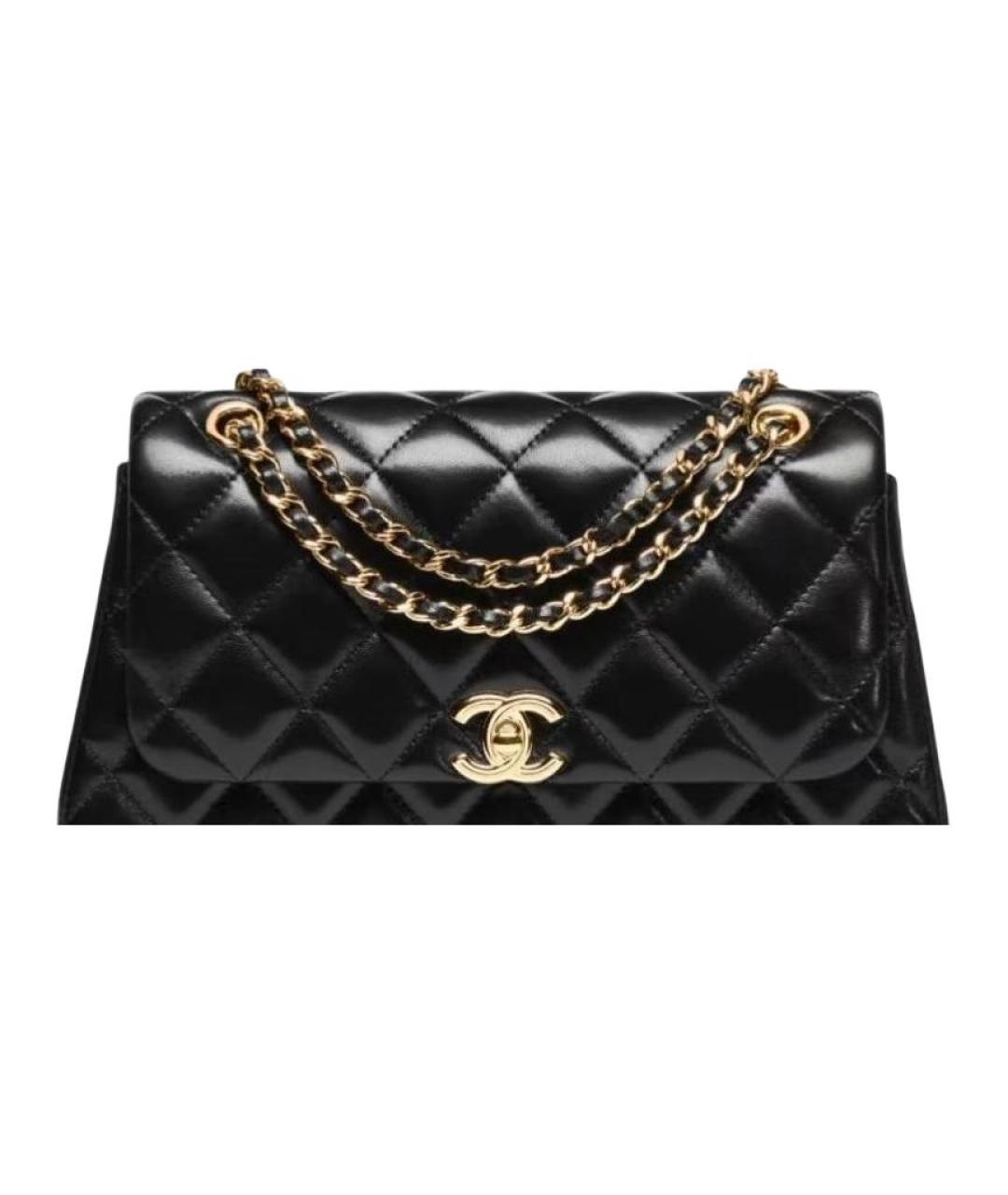 CHANEL Черная кожаная сумка через плечо, фото 4