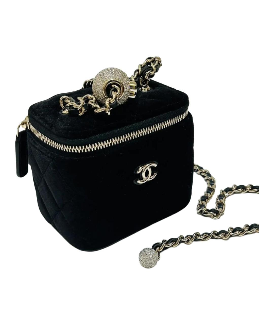 CHANEL Черная тканевая сумка через плечо, фото 4