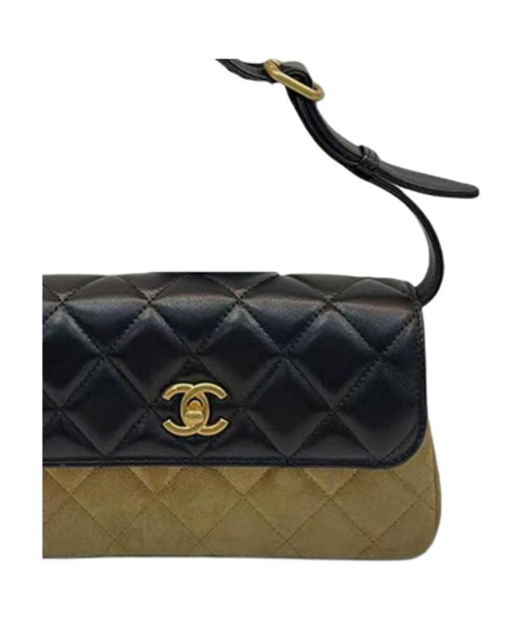 CHANEL Черная кожаная сумка через плечо, фото 2