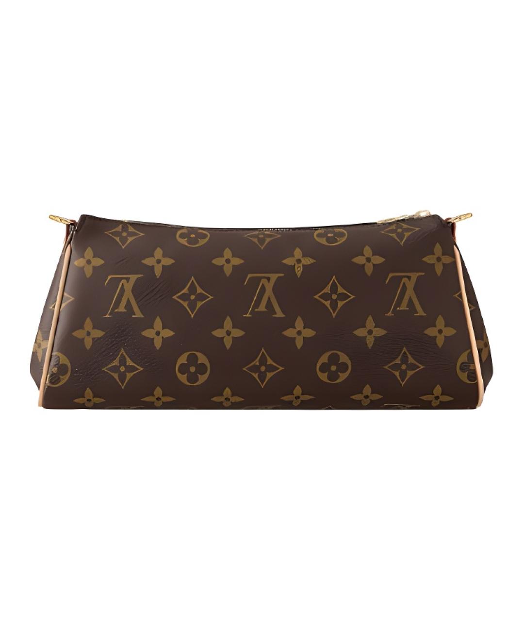 LOUIS VUITTON Коричневая кожаная сумка через плечо, фото 3