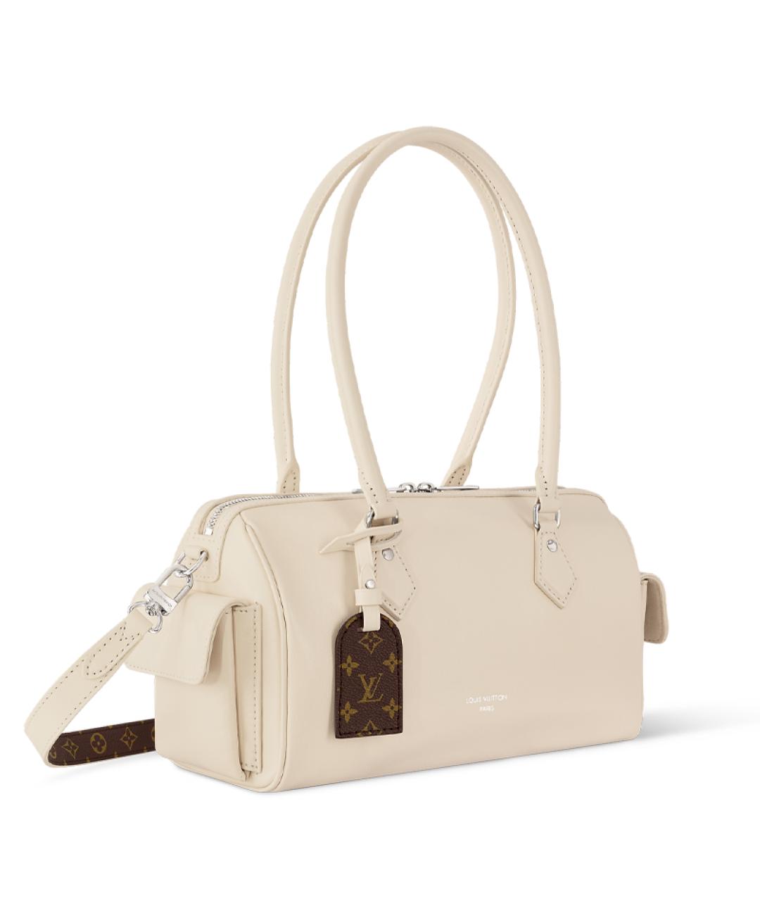 LOUIS VUITTON Бежевая кожаная сумка через плечо, фото 2