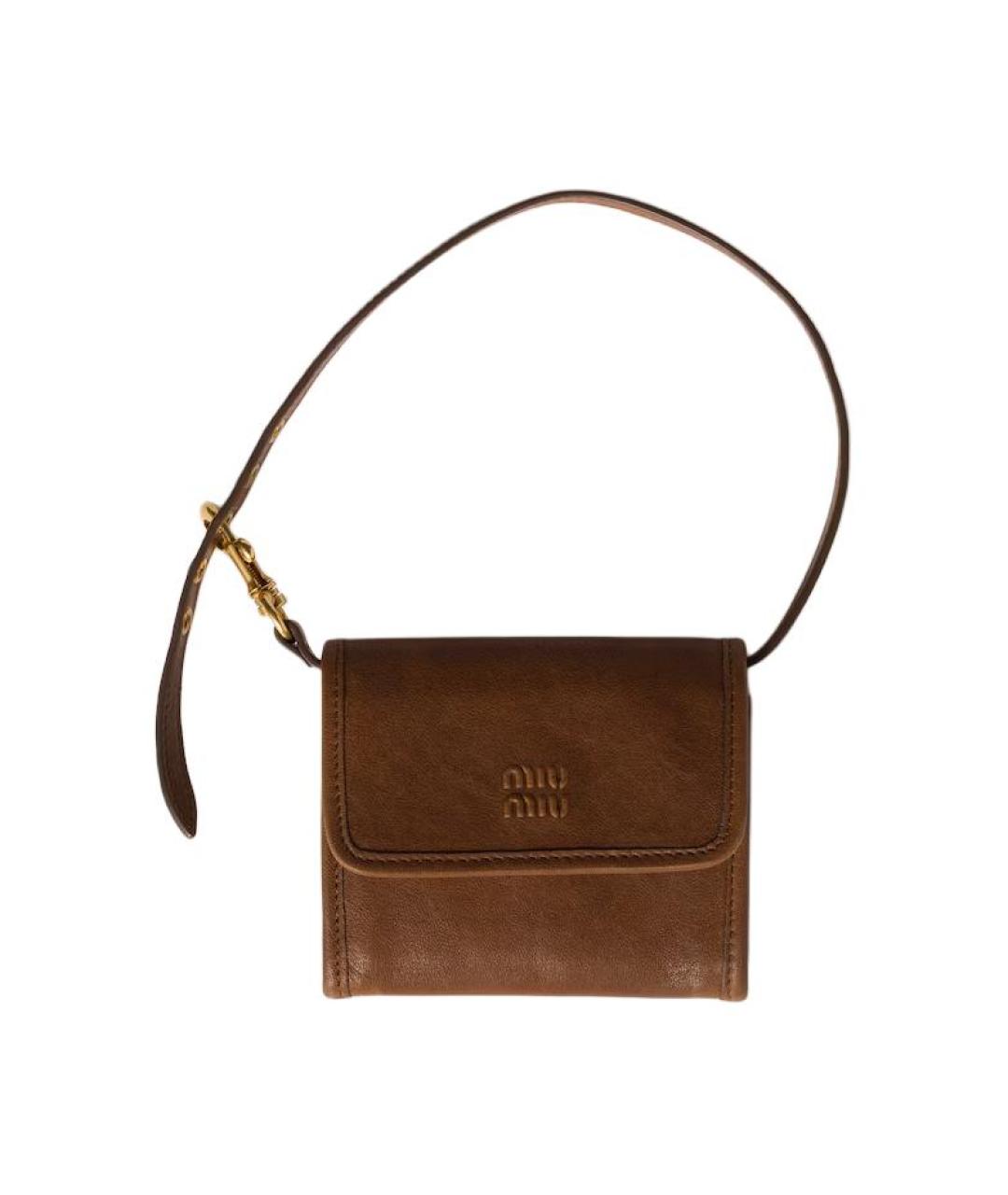MIU MIU Коричневый кожаный кошелек, фото 1
