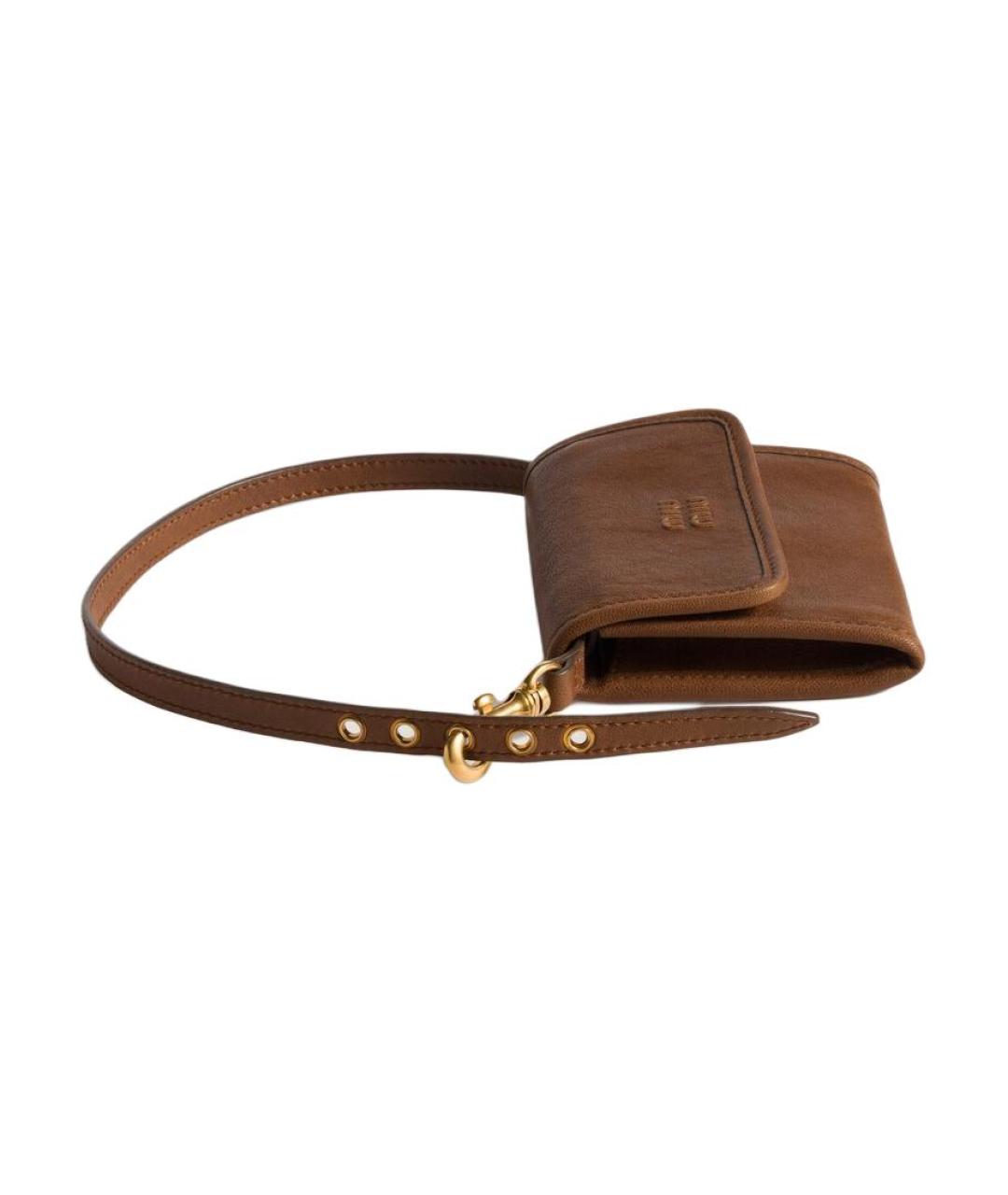 MIU MIU Коричневый кожаный кошелек, фото 3