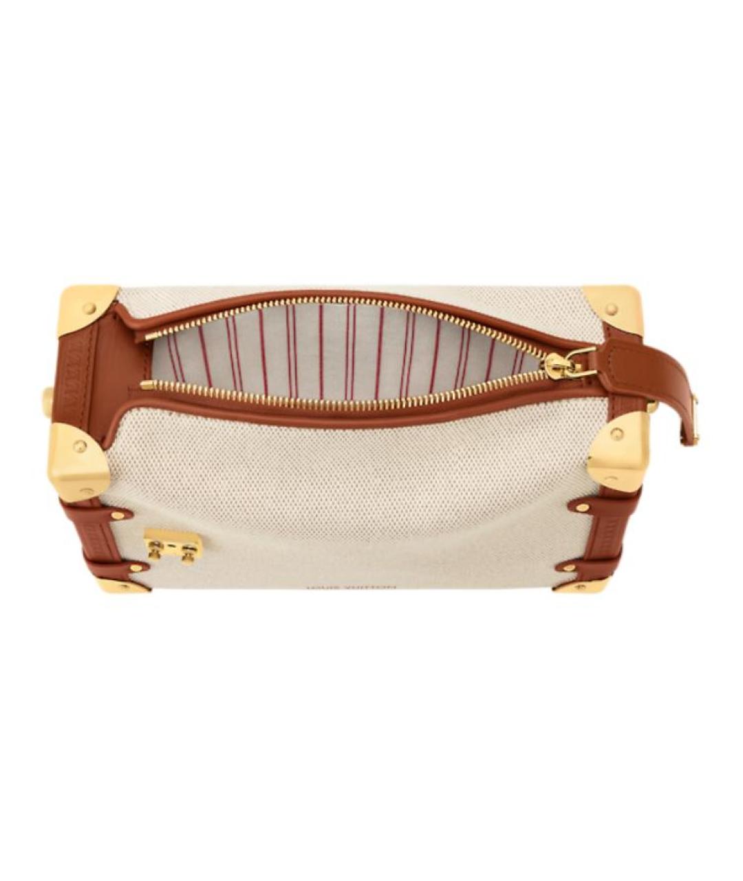 LOUIS VUITTON Бежевая хлопковая сумка через плечо, фото 4