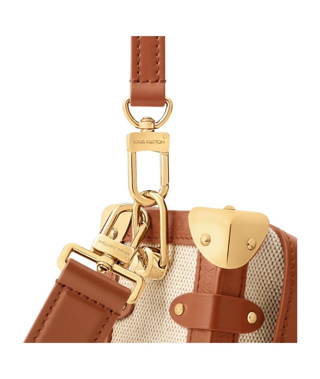 LOUIS VUITTON Бежевая хлопковая сумка через плечо, фото 5