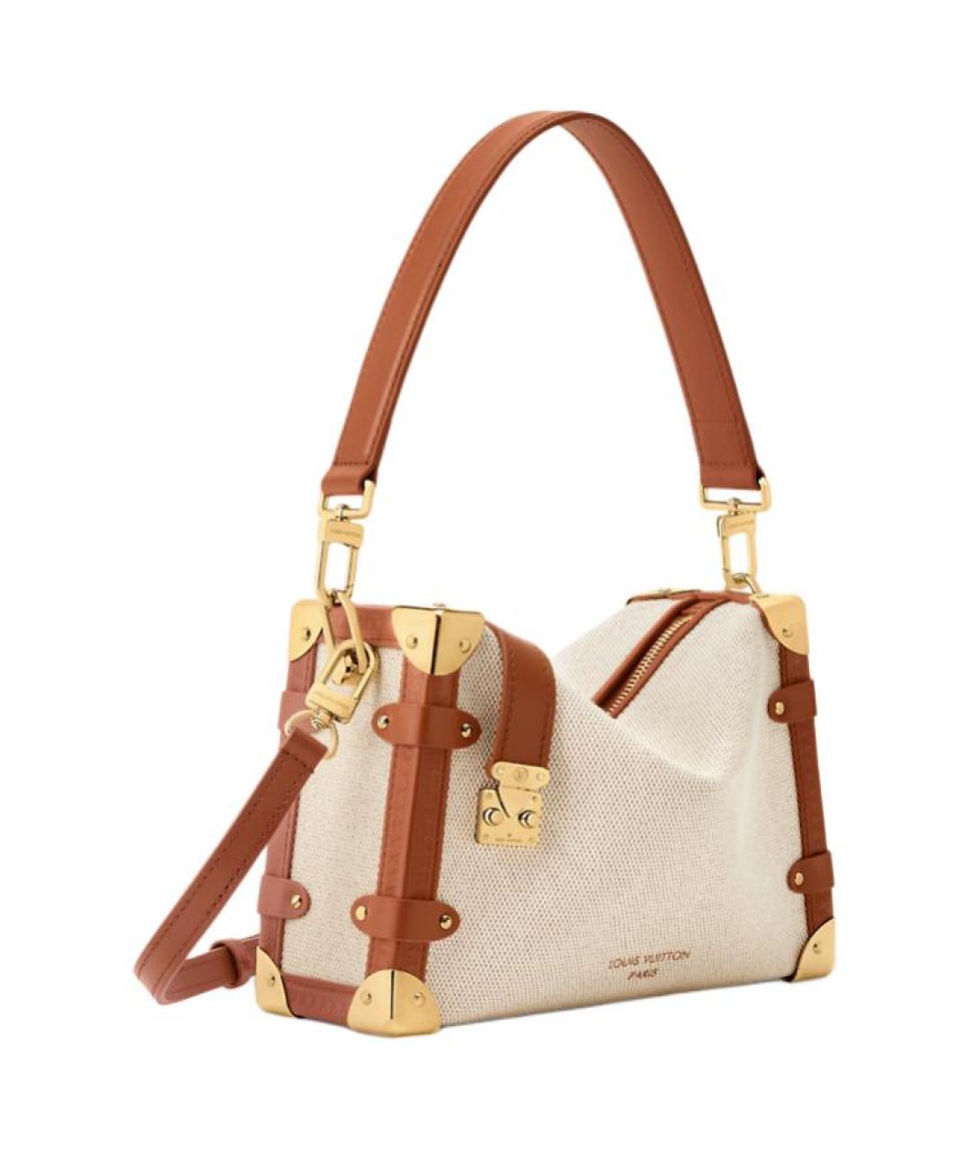 LOUIS VUITTON Бежевая хлопковая сумка через плечо, фото 2