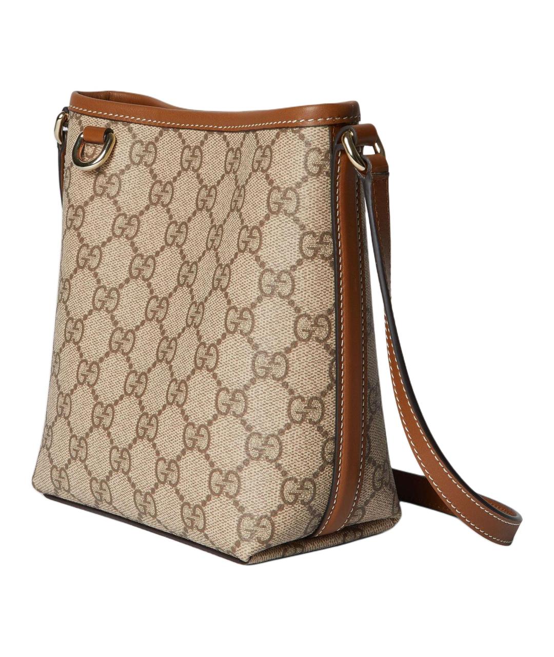 GUCCI Коричневая хлопковая сумка через плечо, фото 2