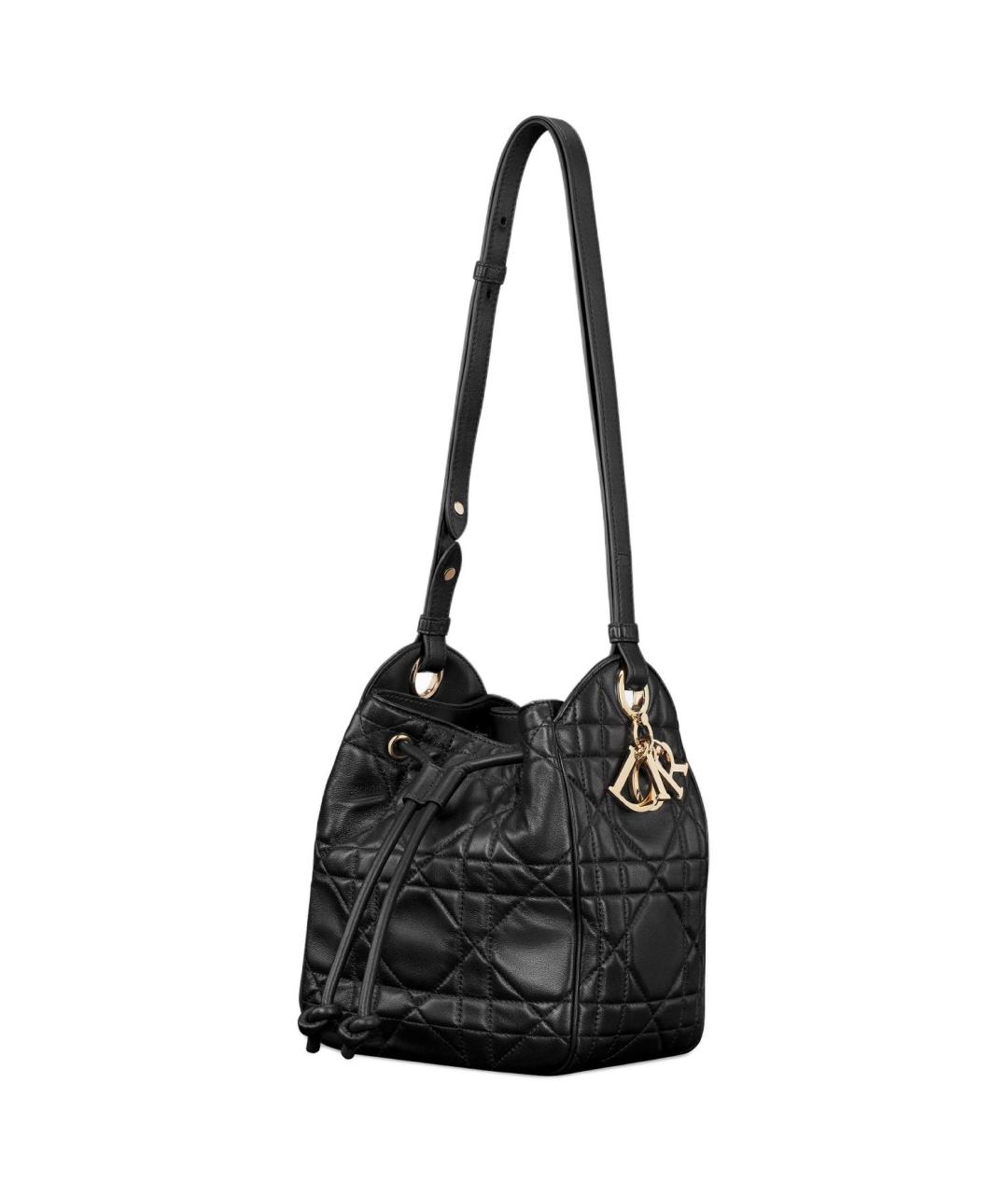 CHRISTIAN DIOR Черная кожаная сумка через плечо, фото 2