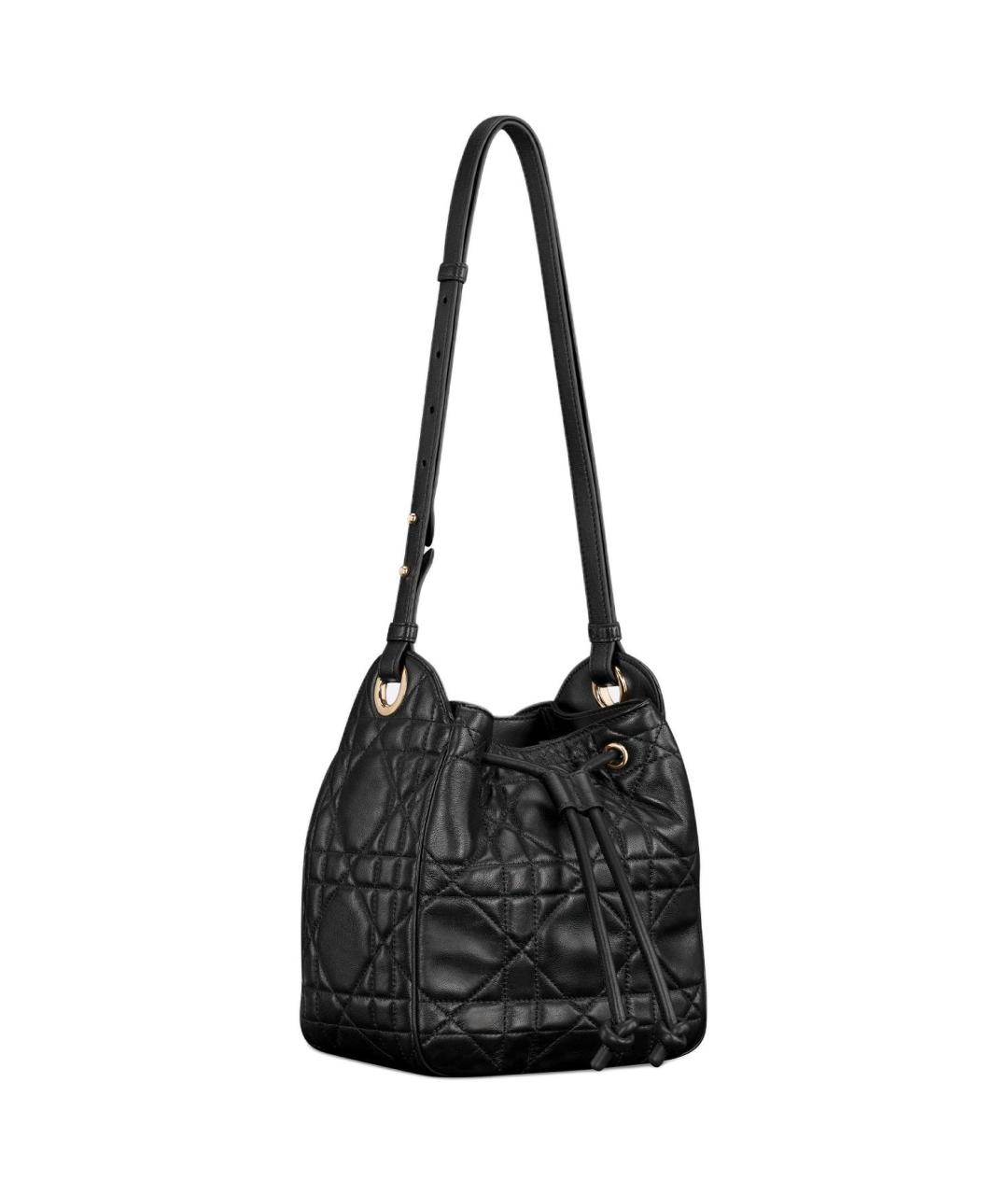 CHRISTIAN DIOR Черная кожаная сумка через плечо, фото 3