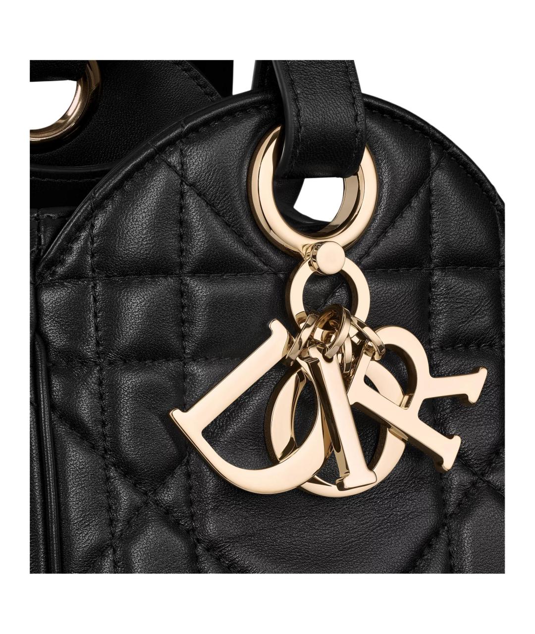 CHRISTIAN DIOR Черная кожаная сумка через плечо, фото 7