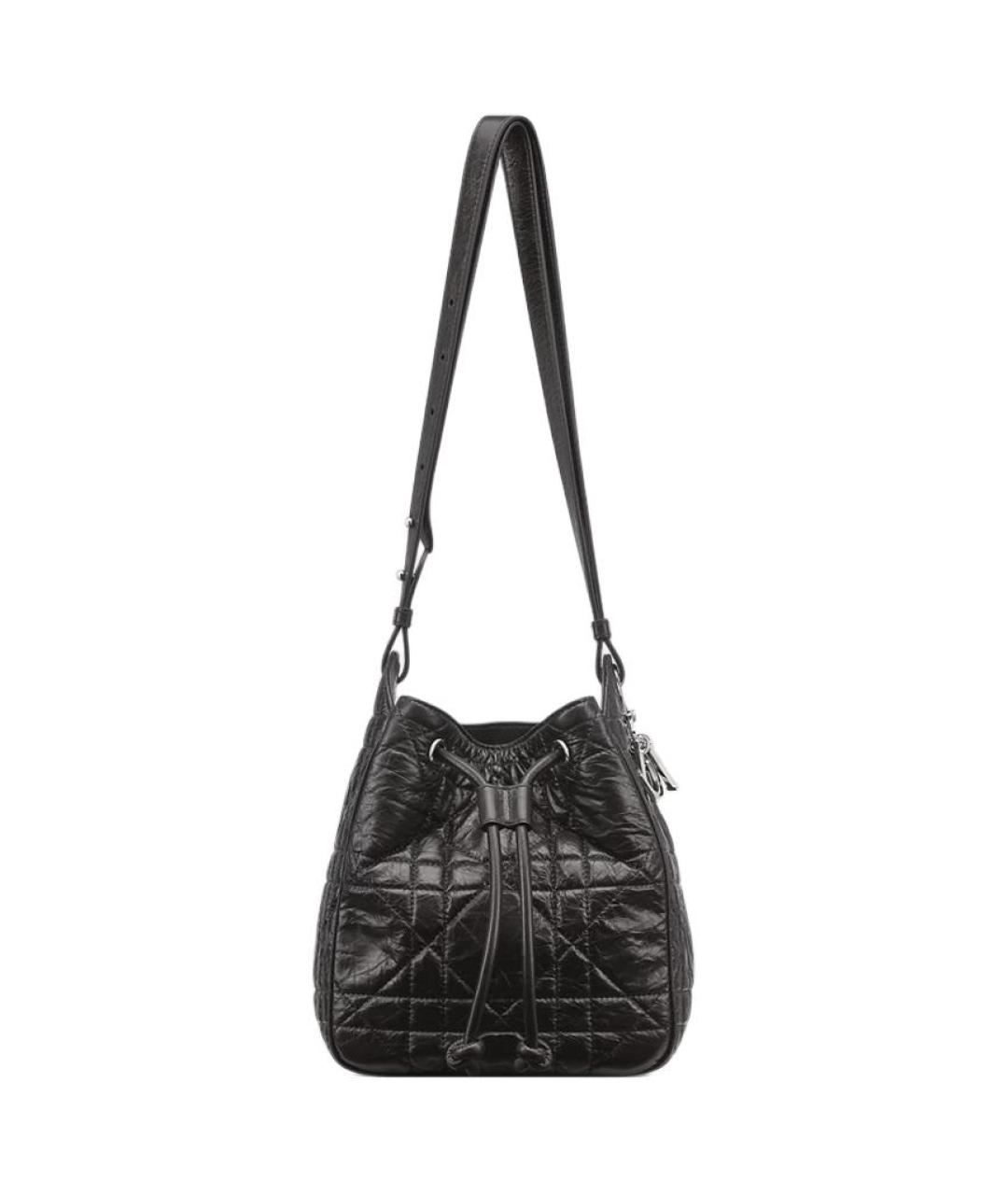 CHRISTIAN DIOR Черная кожаная сумка через плечо, фото 1