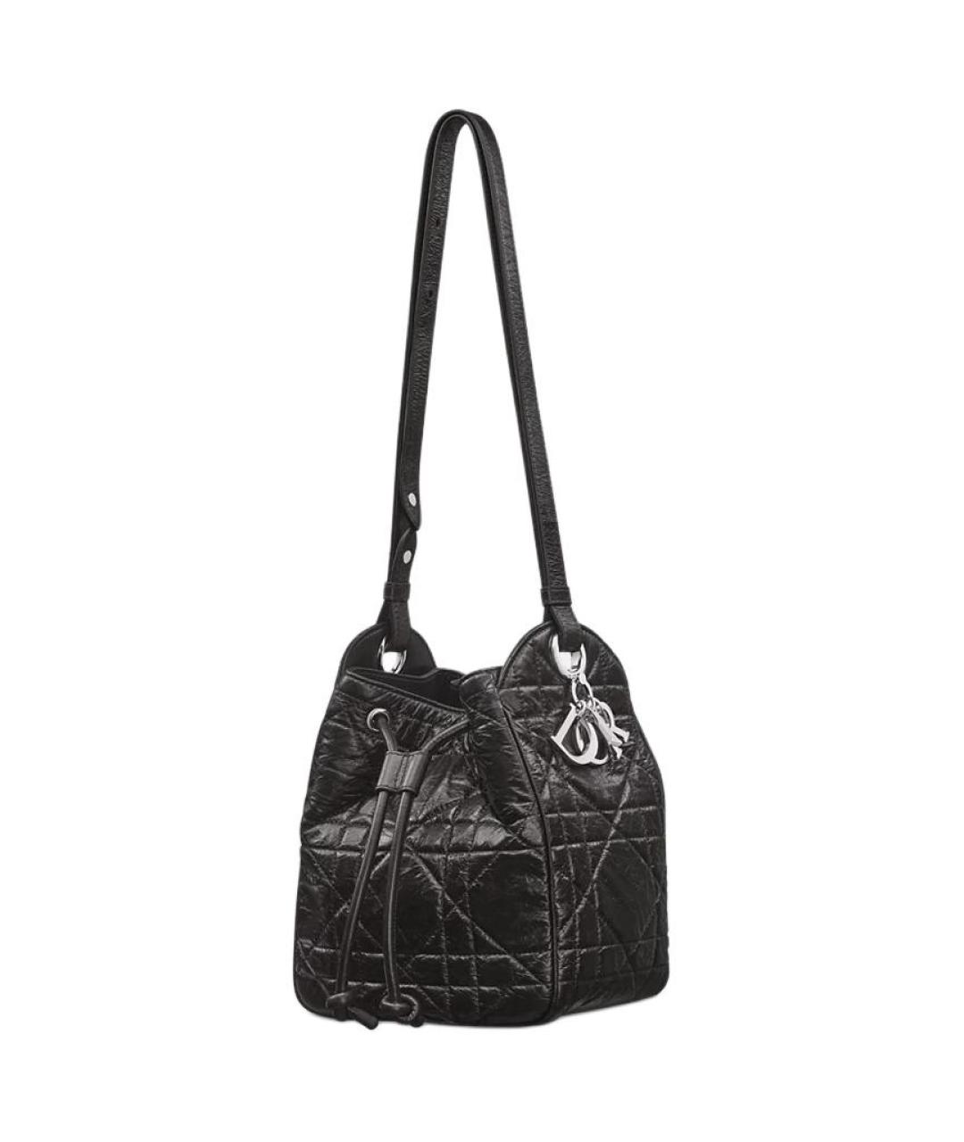 CHRISTIAN DIOR Черная кожаная сумка через плечо, фото 4