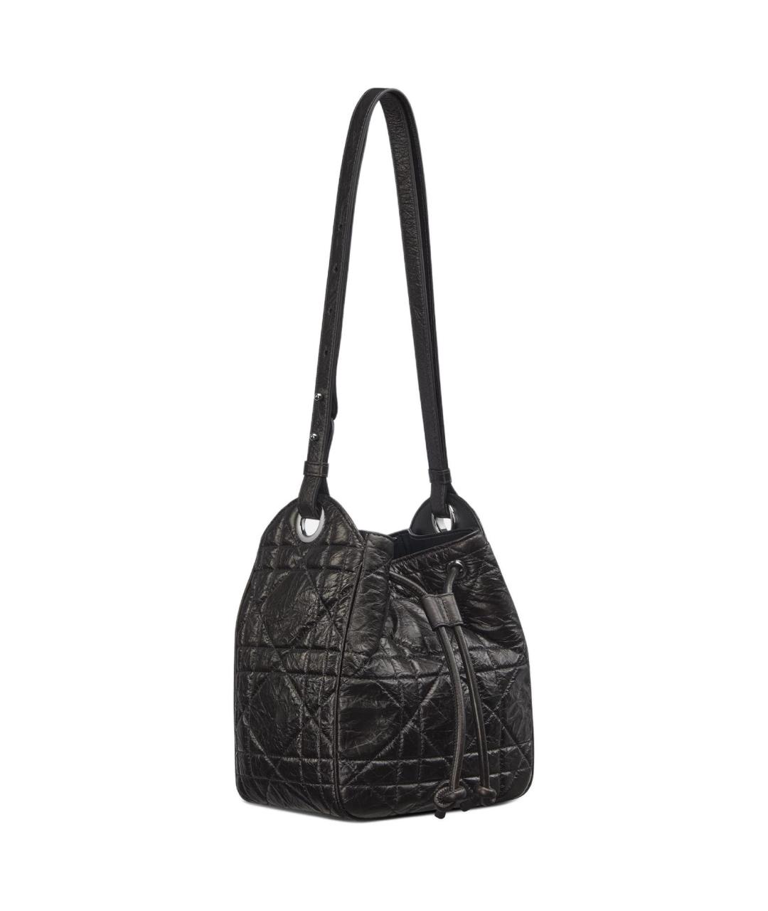 CHRISTIAN DIOR Черная кожаная сумка через плечо, фото 3