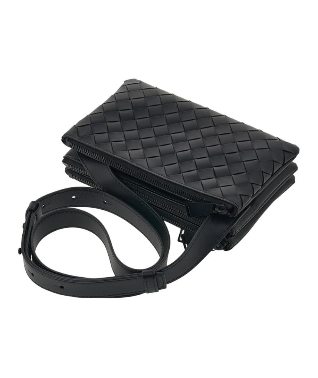 BOTTEGA VENETA Черная кожаная сумка через плечо, фото 4