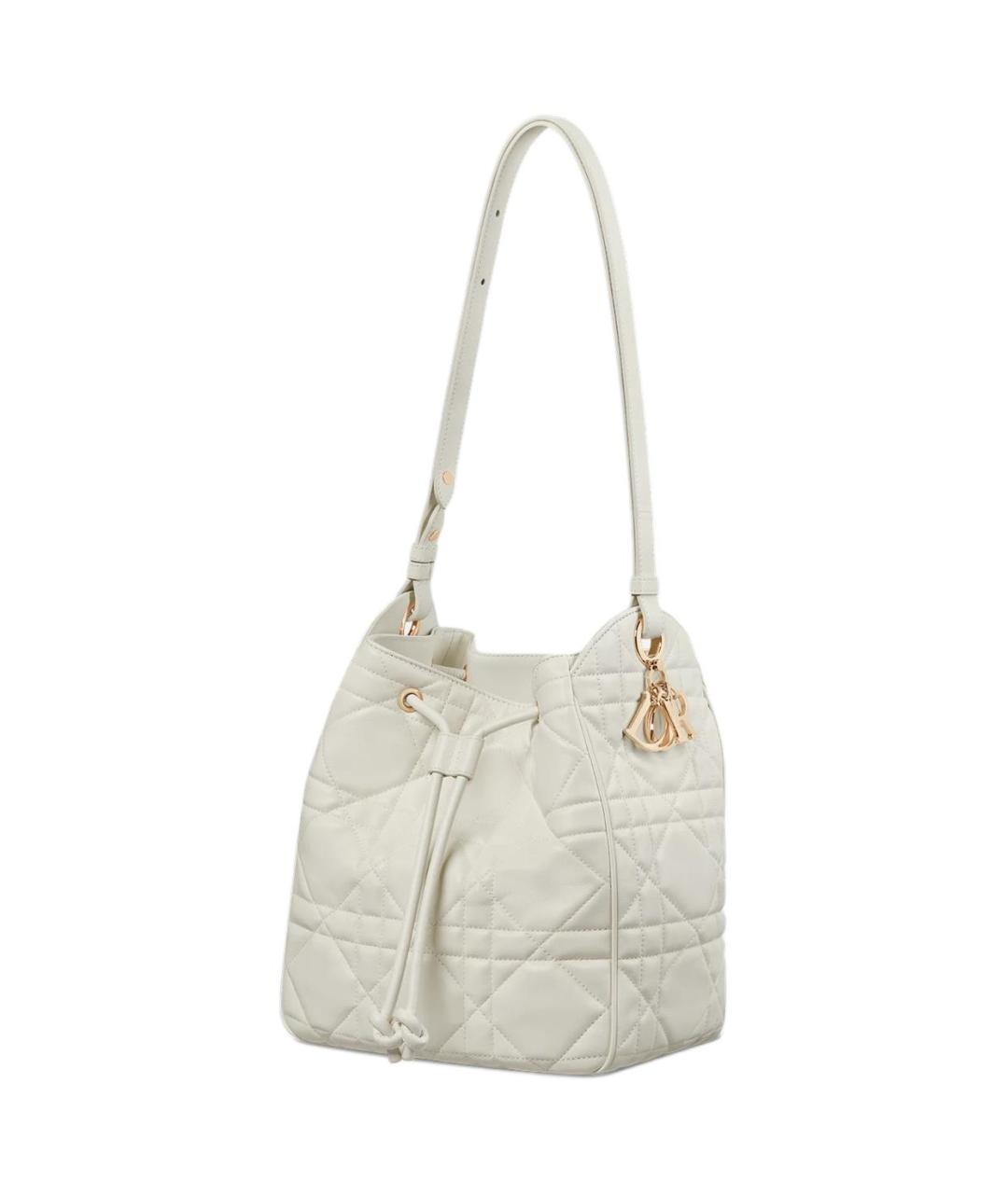 CHRISTIAN DIOR Белая кожаная сумка через плечо, фото 3