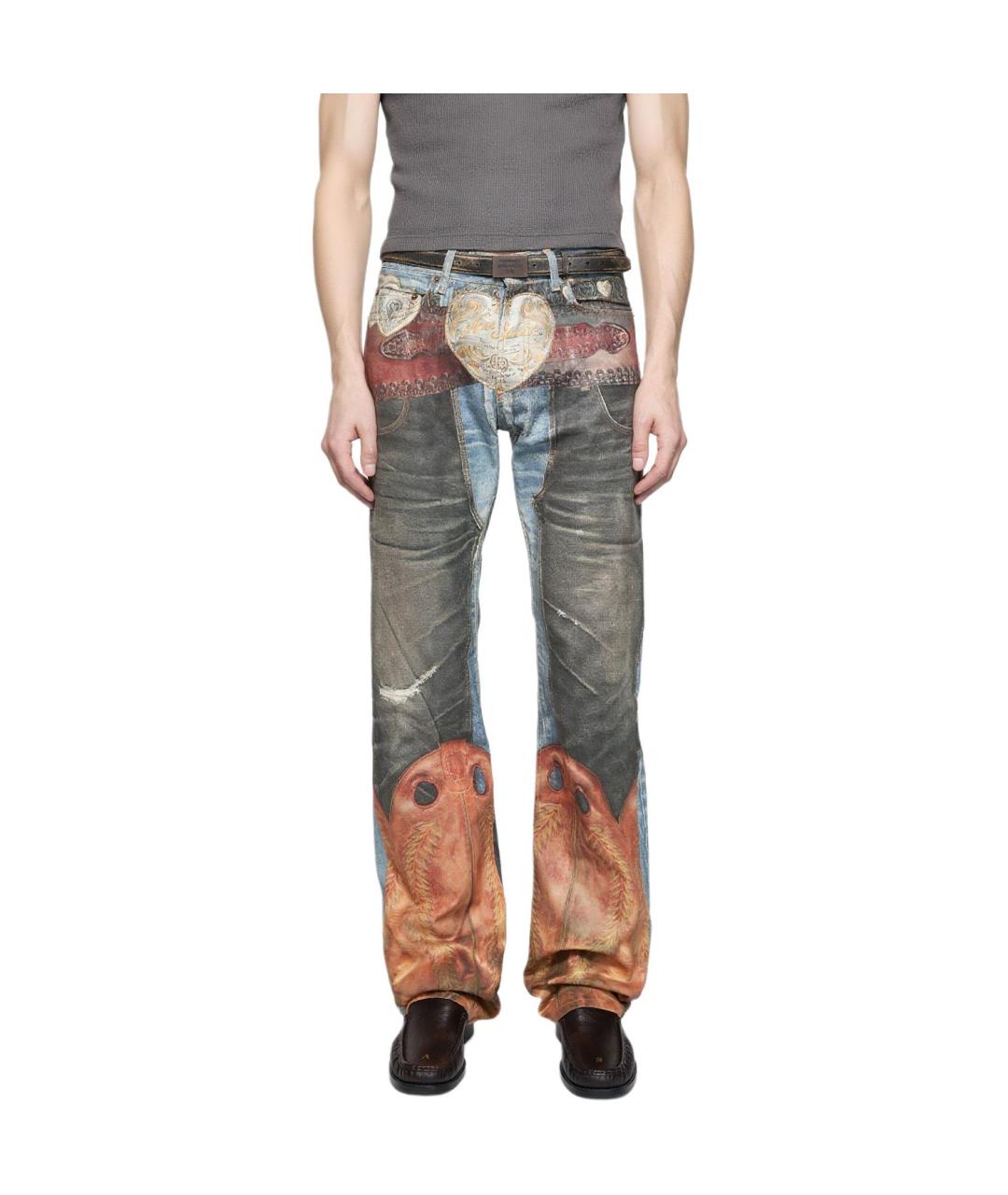 ACNE STUDIOS Мульти хлопковые прямые джинсы, фото 5