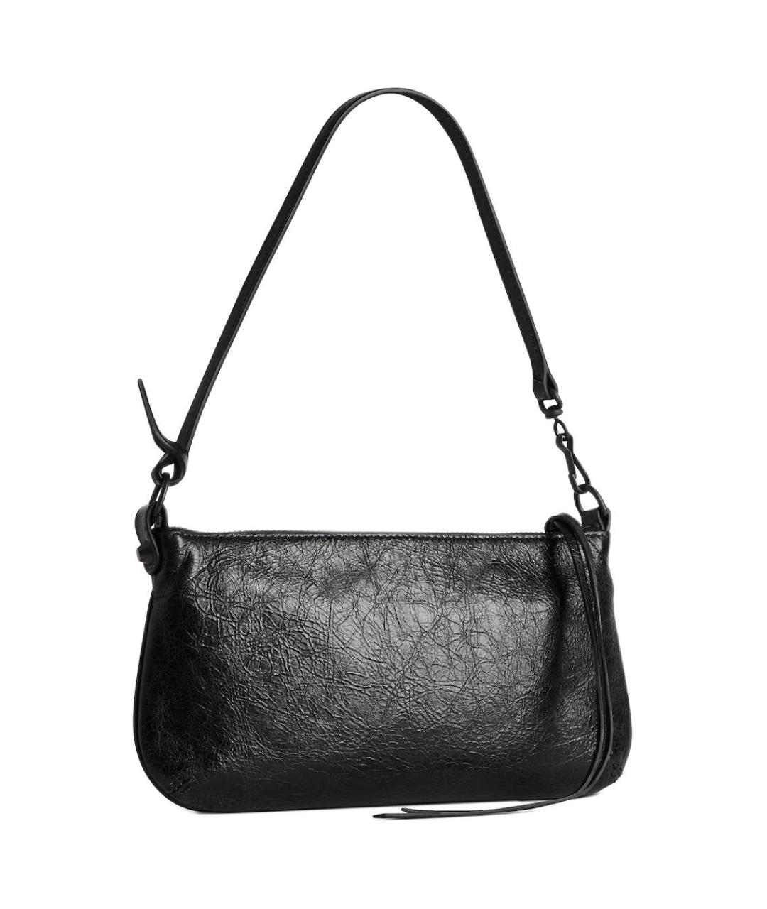 BALENCIAGA Черная кожаная сумка через плечо, фото 4