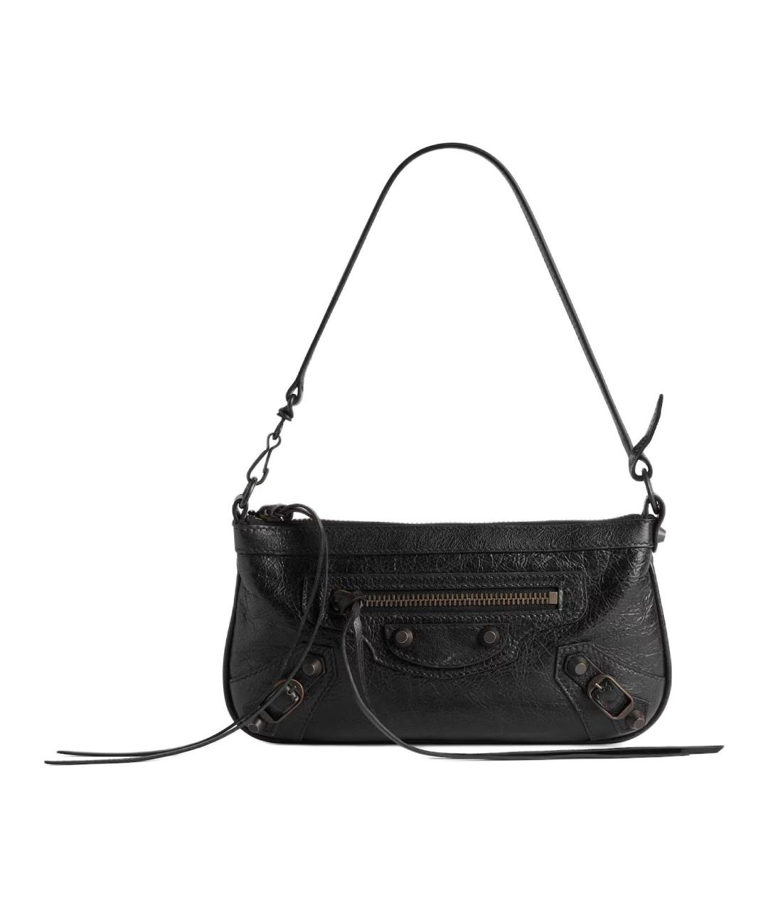 BALENCIAGA Черная кожаная сумка через плечо, фото 1