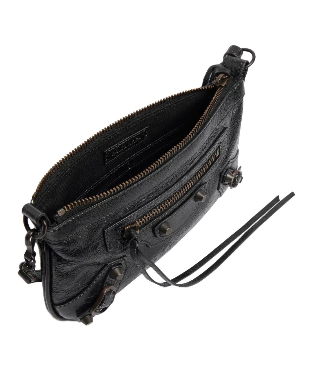 BALENCIAGA Черная кожаная сумка через плечо, фото 5