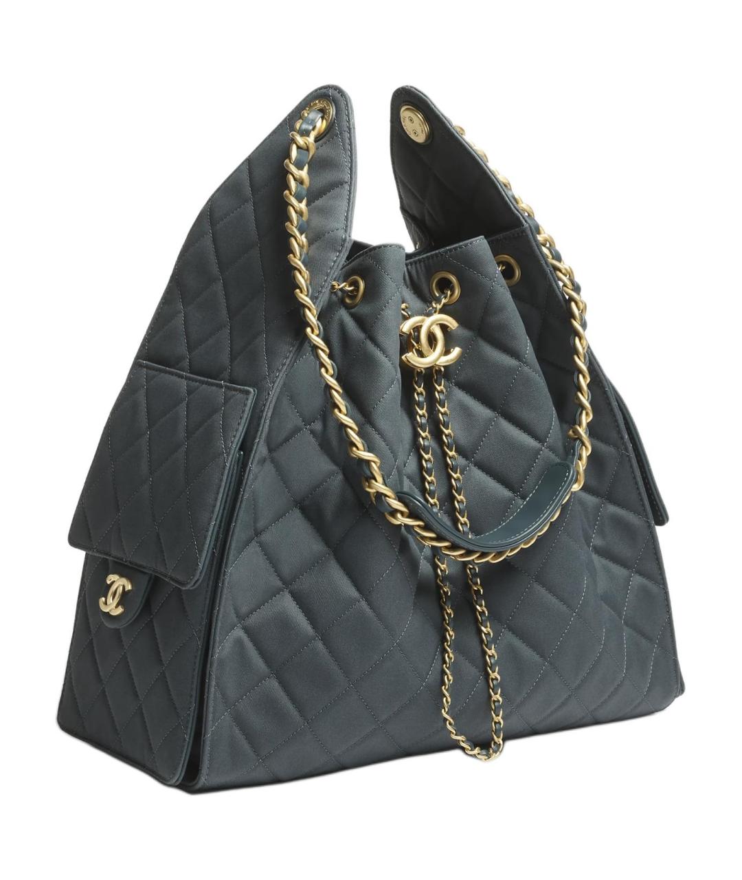 CHANEL Темно-синяя тканевая сумка через плечо, фото 2