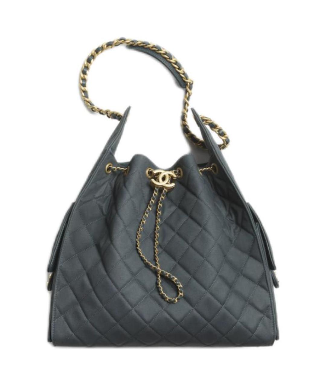 CHANEL Темно-синяя тканевая сумка через плечо, фото 1