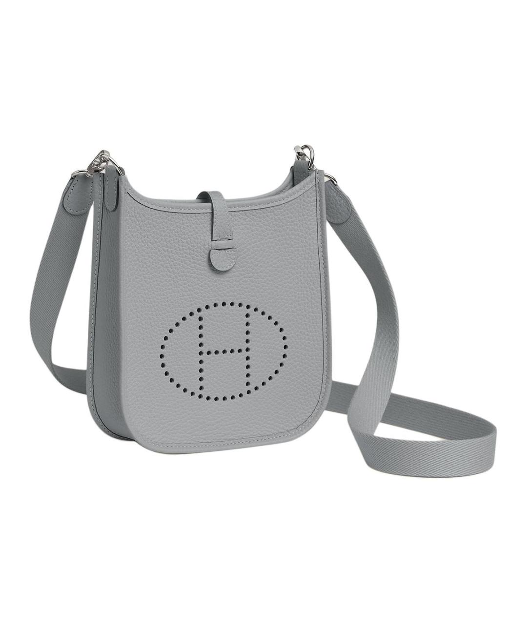 HERMES Серая кожаная сумка через плечо, фото 2