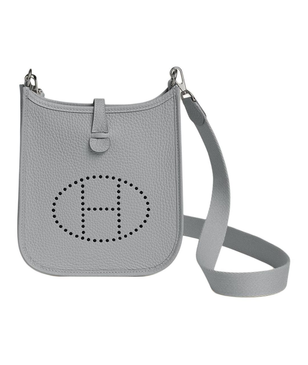 HERMES Серая кожаная сумка через плечо, фото 1