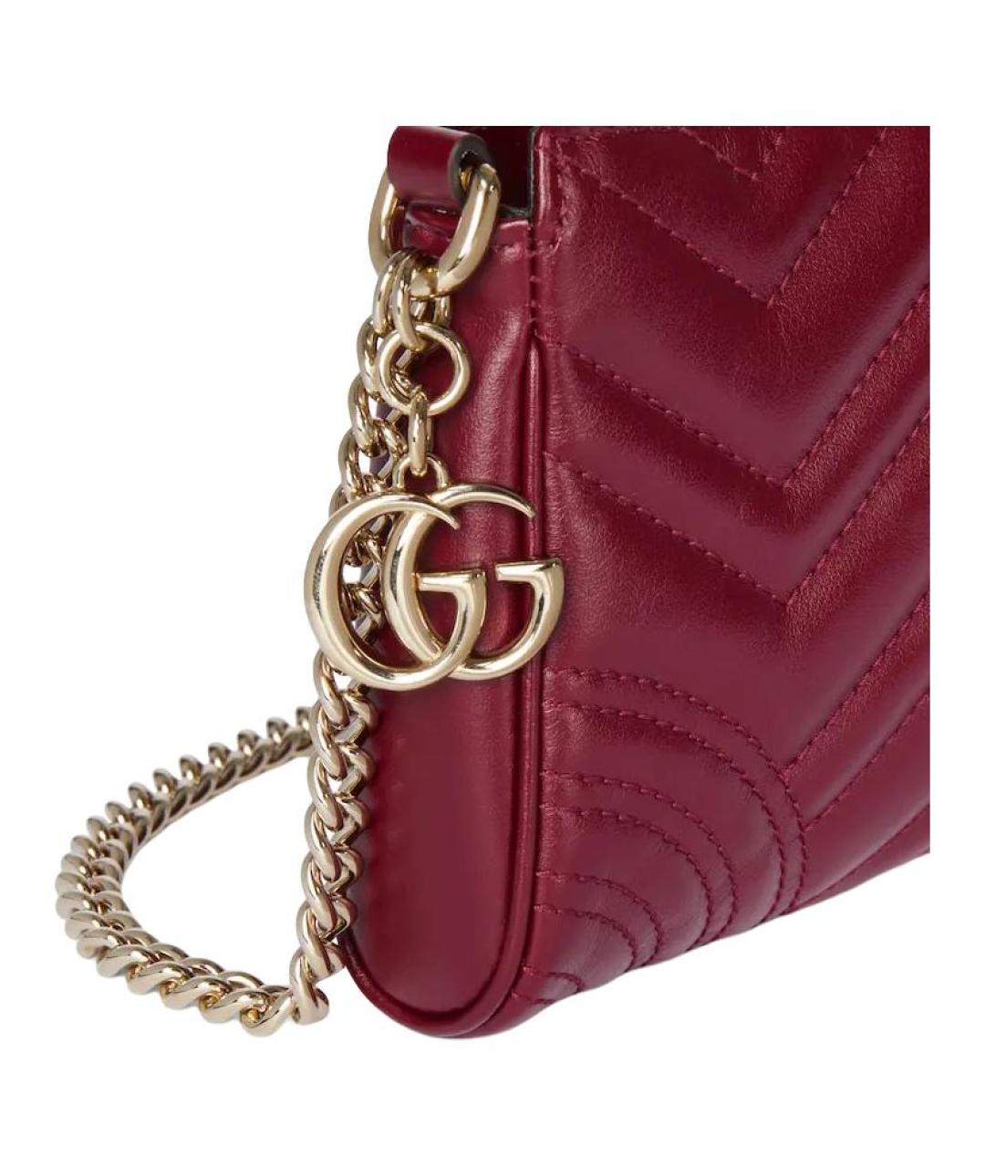 GUCCI Красная кожаная сумка через плечо, фото 6