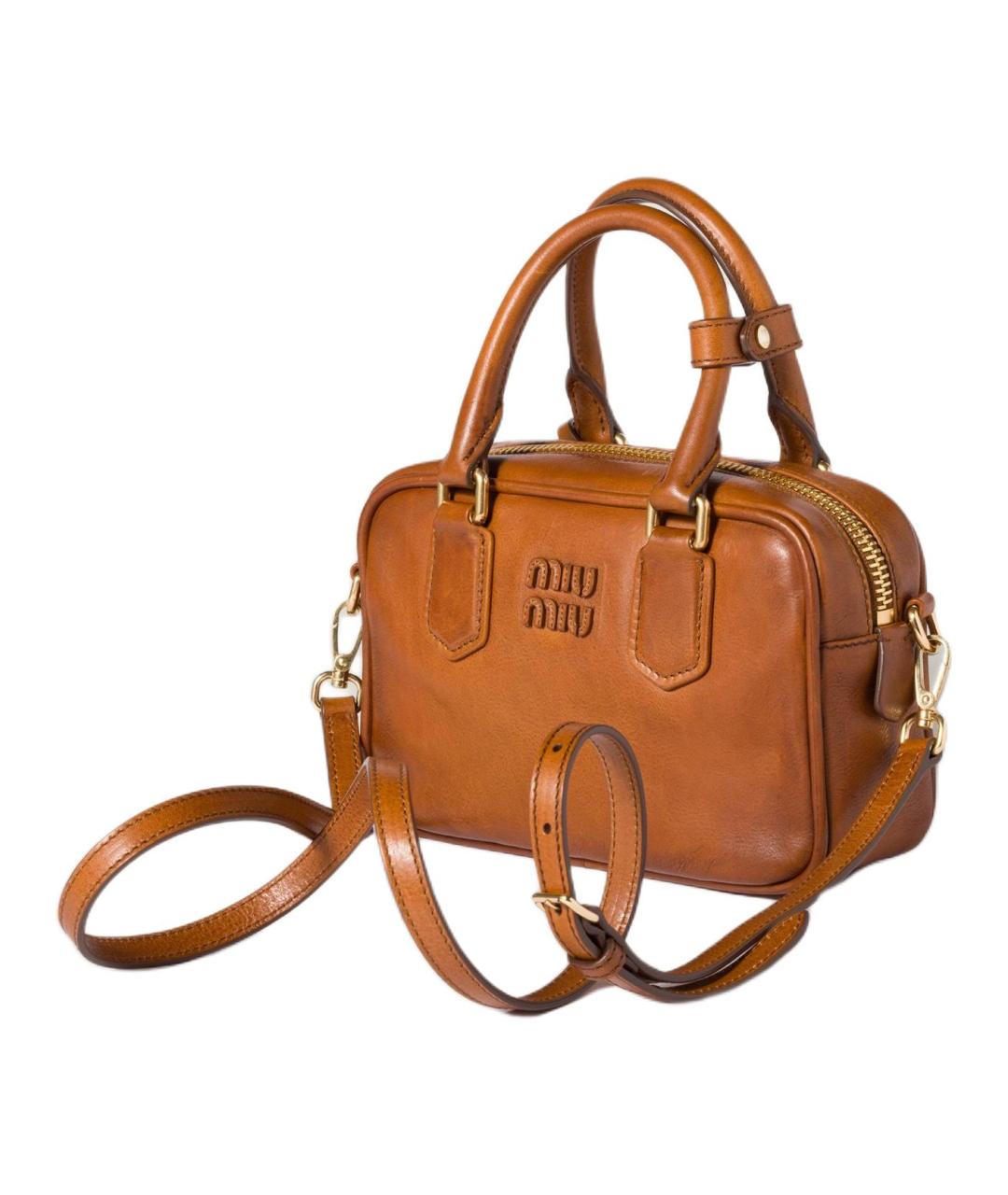 MIU MIU Коричневая кожаная сумка через плечо, фото 2