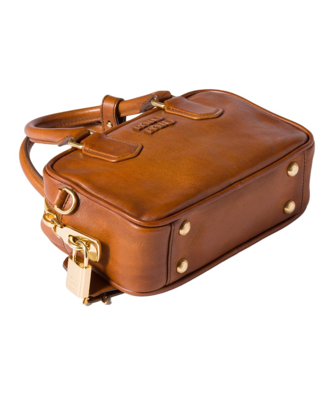 MIU MIU Коричневая кожаная сумка через плечо, фото 5