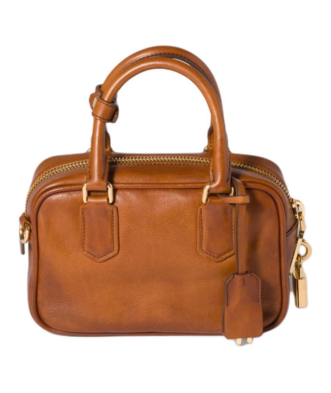 MIU MIU Коричневая кожаная сумка через плечо, фото 3