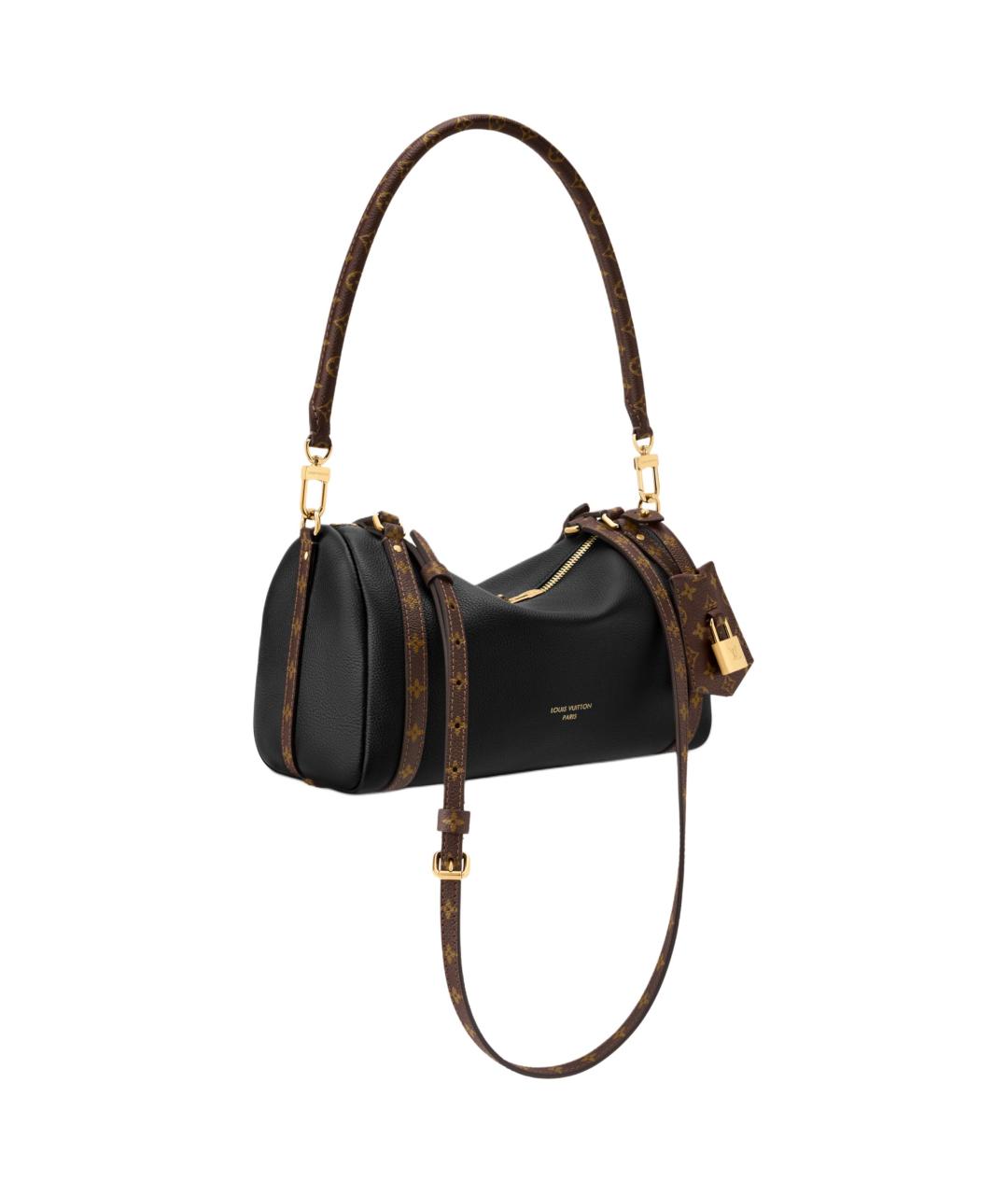 LOUIS VUITTON Черная кожаная сумка через плечо, фото 2
