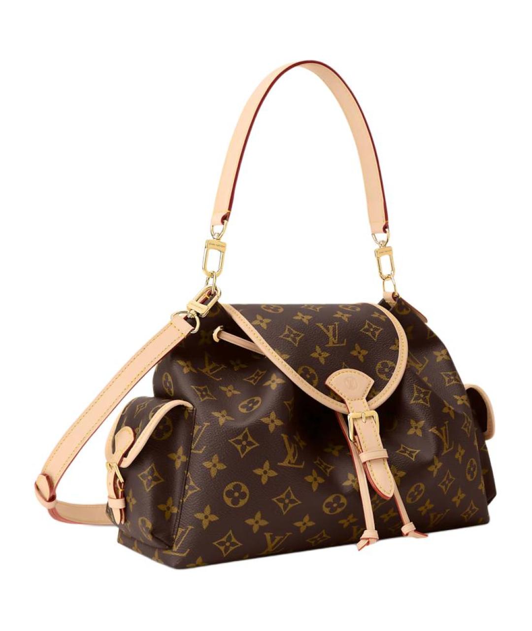 LOUIS VUITTON Коричневая кожаная сумка через плечо, фото 2