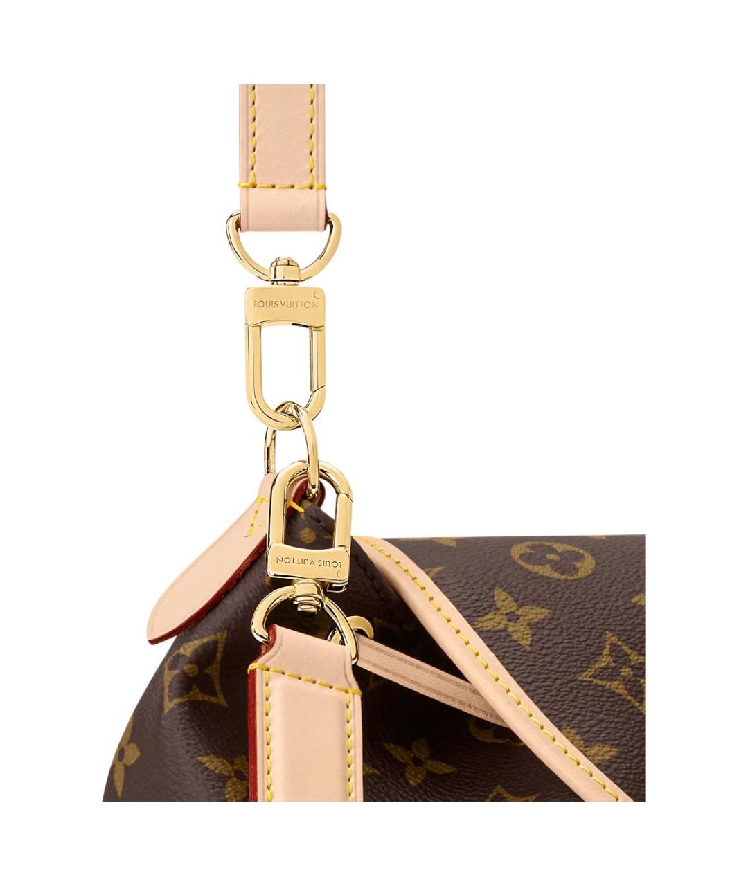 LOUIS VUITTON Коричневая кожаная сумка через плечо, фото 5