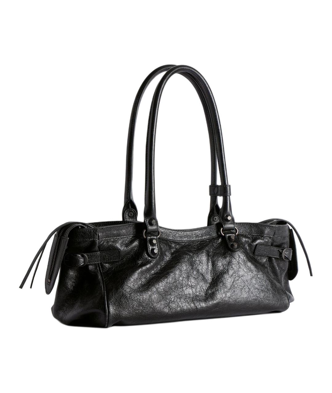 BALENCIAGA Черная кожаная сумка через плечо, фото 3