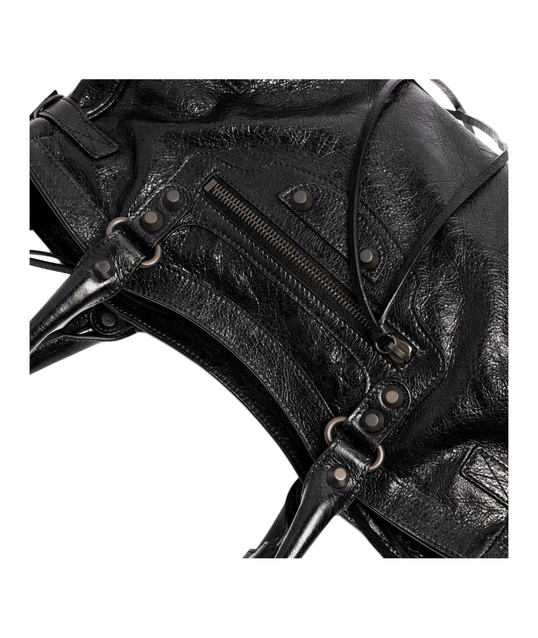 BALENCIAGA Черная кожаная сумка через плечо, фото 5