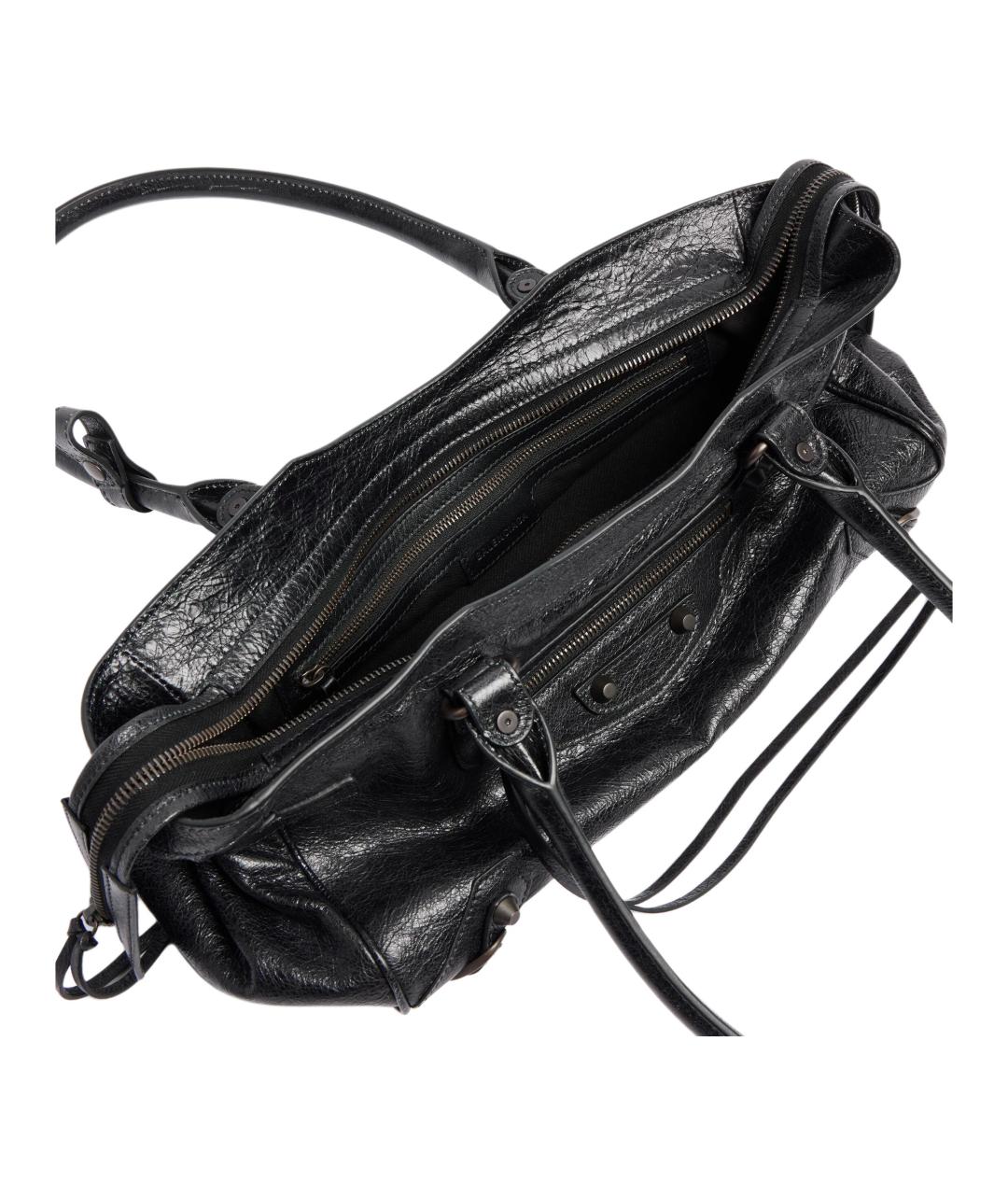 BALENCIAGA Черная кожаная сумка через плечо, фото 4