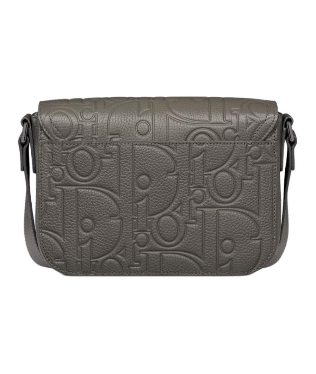 CHRISTIAN DIOR Серая кожаная сумка на плечо, фото 4