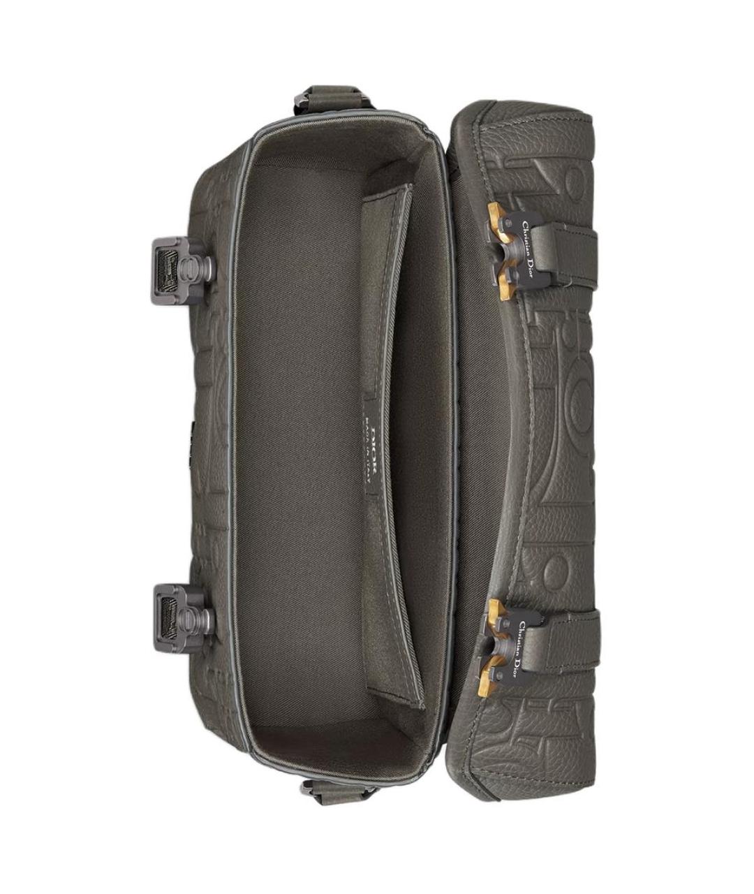 CHRISTIAN DIOR Серая кожаная сумка через плечо, фото 5