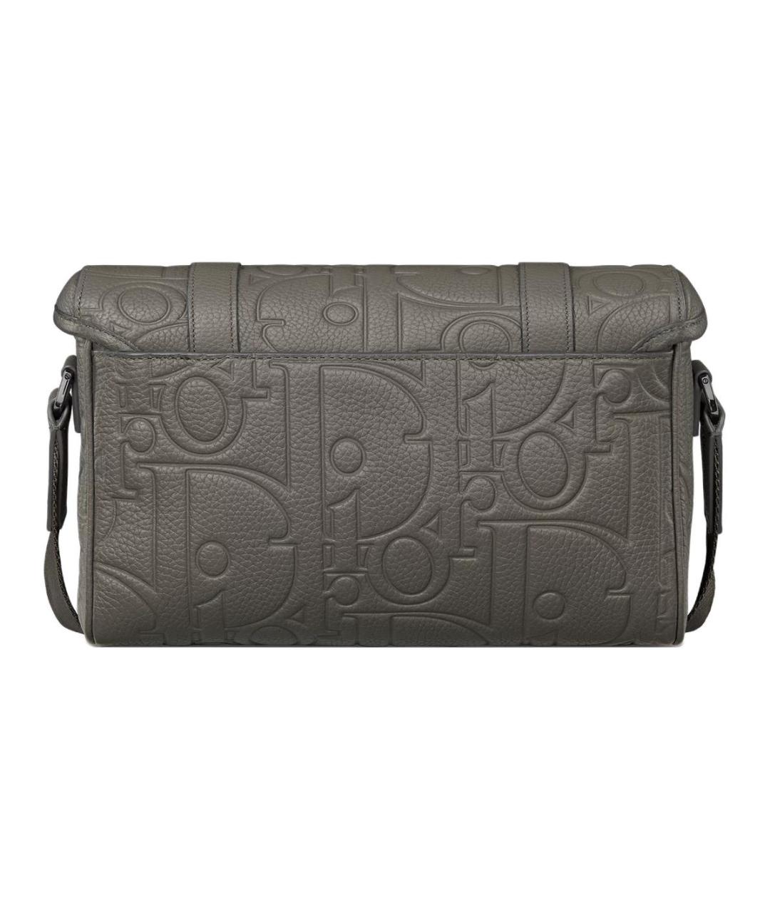 CHRISTIAN DIOR Серая кожаная сумка через плечо, фото 4