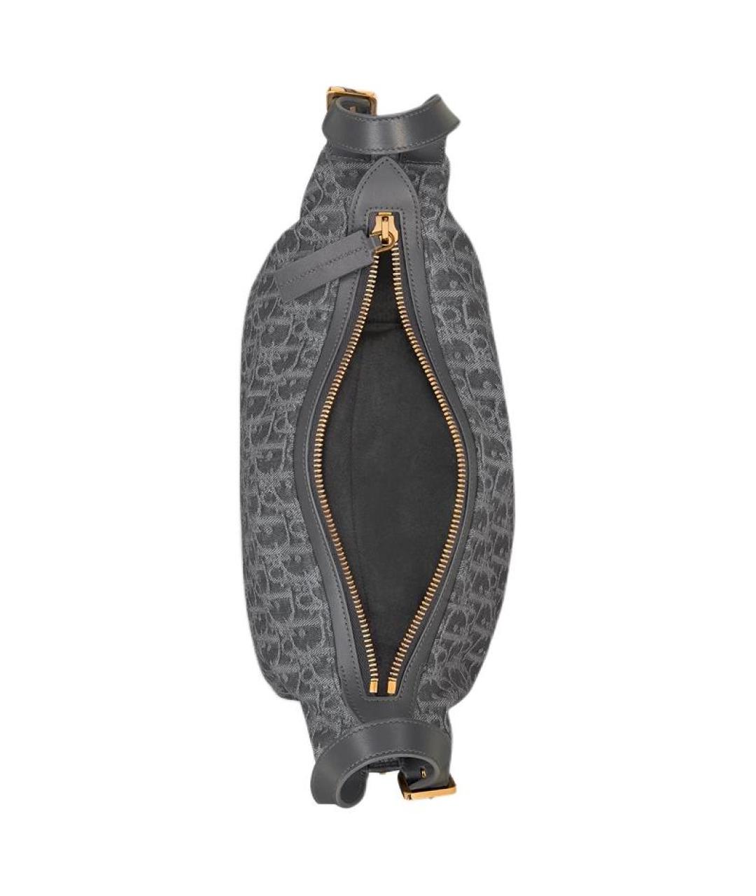 CHRISTIAN DIOR Серая тканевая сумка через плечо, фото 4