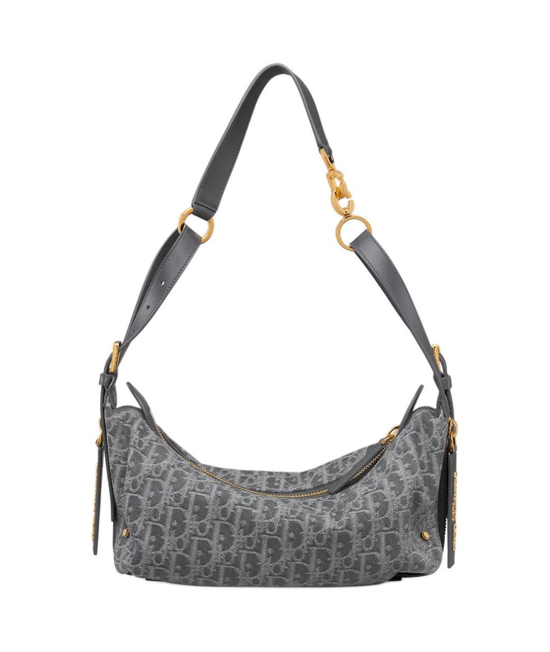 CHRISTIAN DIOR Серая тканевая сумка через плечо, фото 1