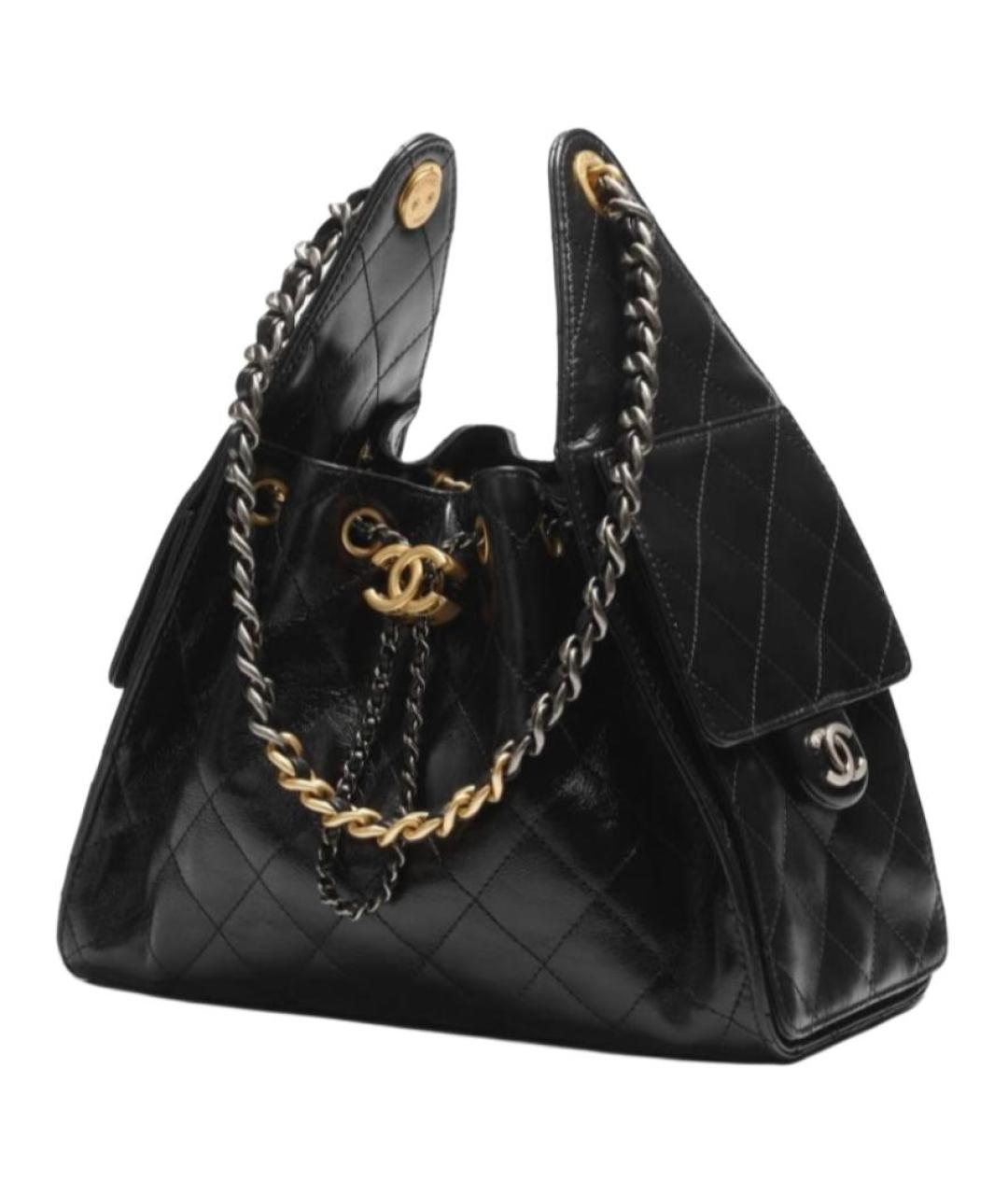 CHANEL Черная кожаная сумка через плечо, фото 1
