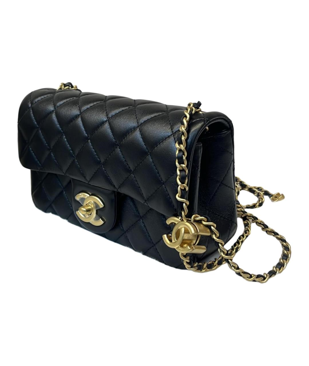 CHANEL Черная кожаная сумка через плечо, фото 2