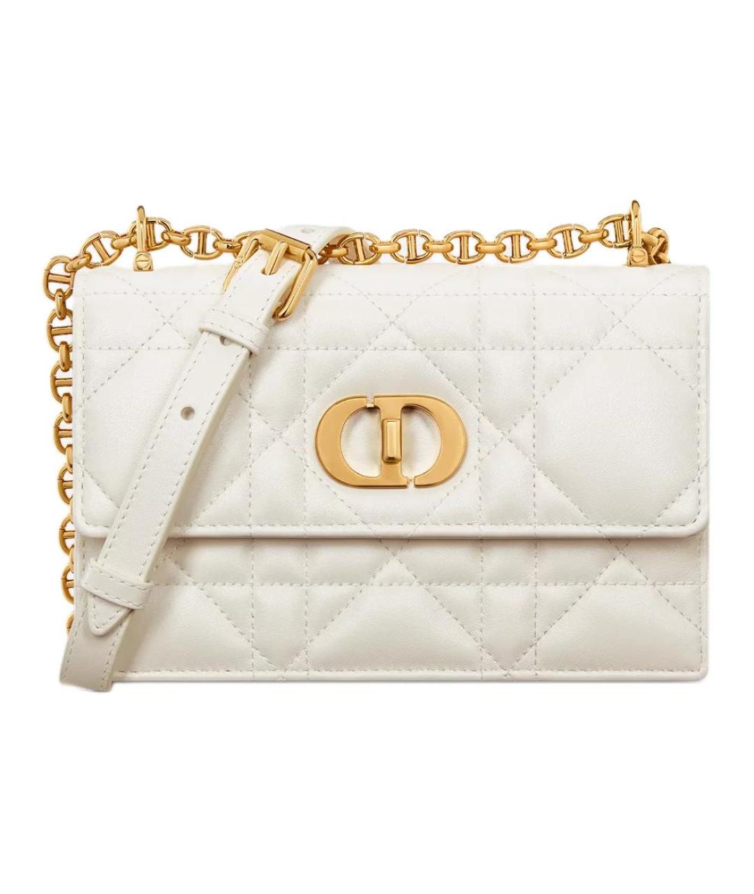 CHRISTIAN DIOR Белая кожаная сумка через плечо, фото 1